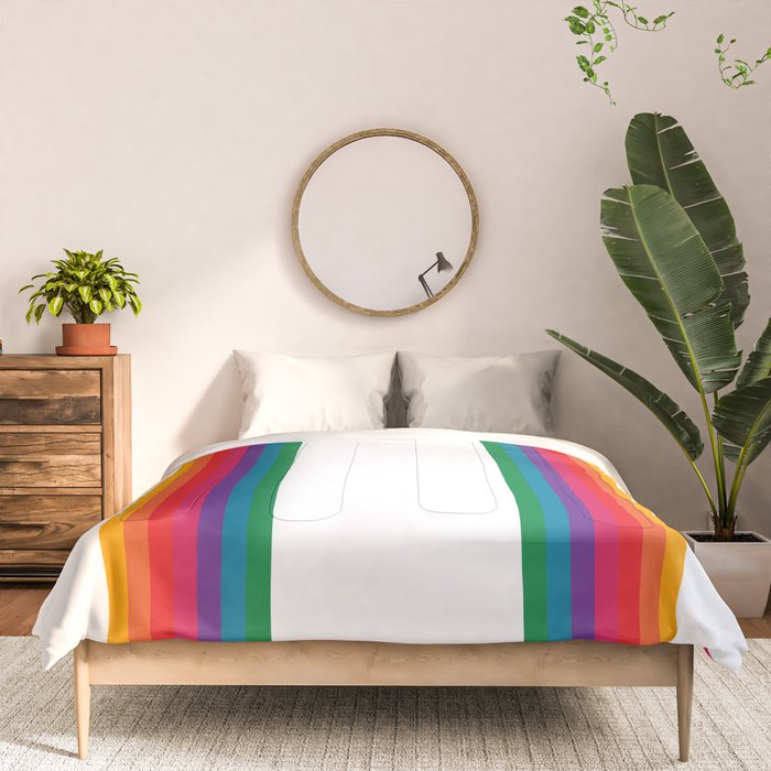 Retro Bright Rainbow - Straight Comforter Gallery Image 3