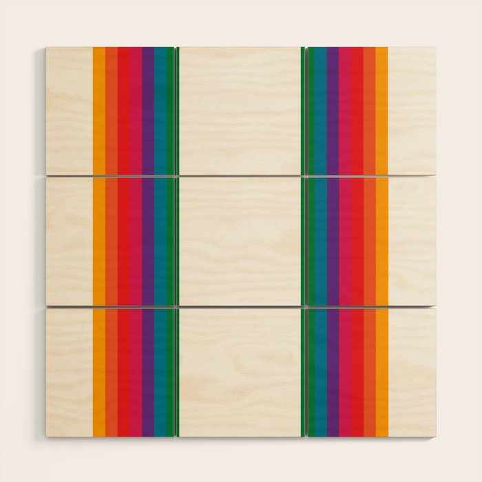 Retro Bright Rainbow - Straight Wood Wall Art Gallery Image 1