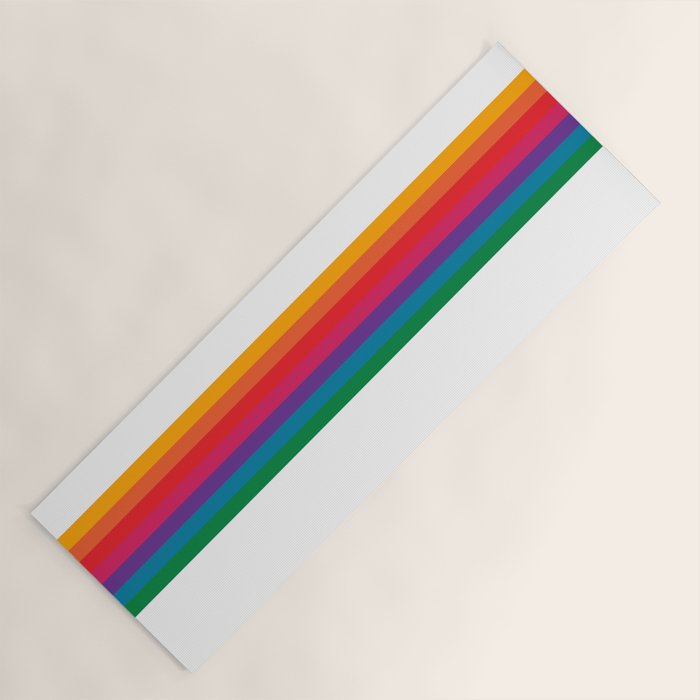 Retro Bright Rainbow - Straight Yoga Mat Gallery Image 1