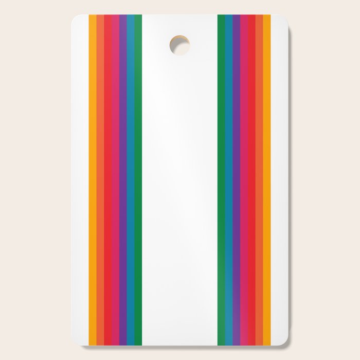 Retro Bright Rainbow - Straight Cutting Board Gallery Image 1