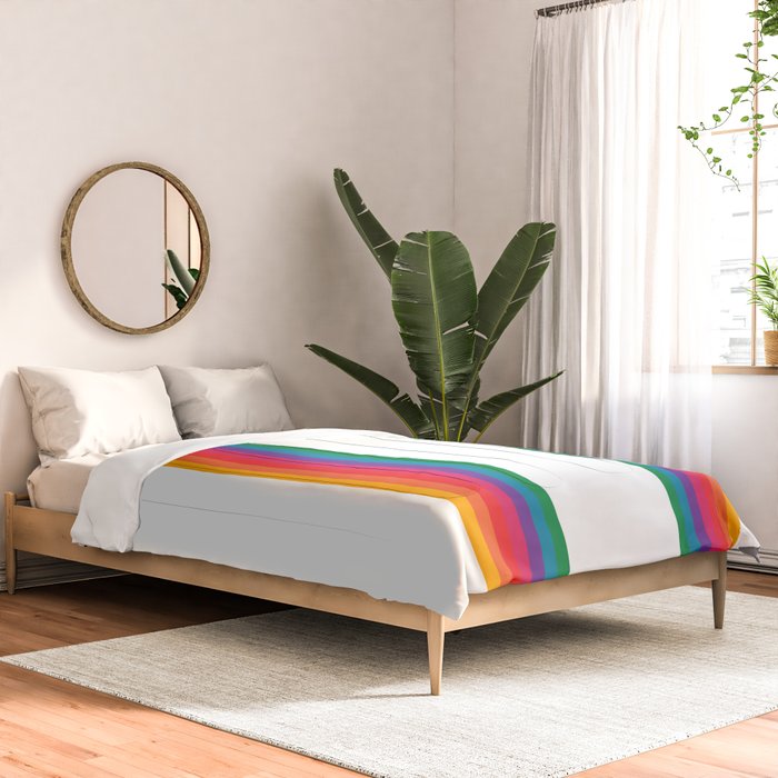 Retro Bright Rainbow - Straight Comforter Gallery Image 2