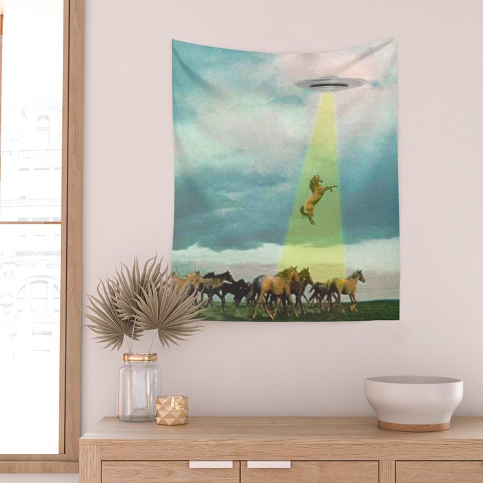 They too love horses (UFO) Wall Tapestry Gallery Image 2