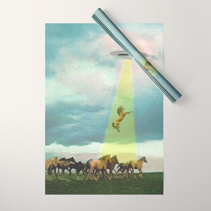 They too love horses (UFO) Wrapping Paper Gallery Image 1