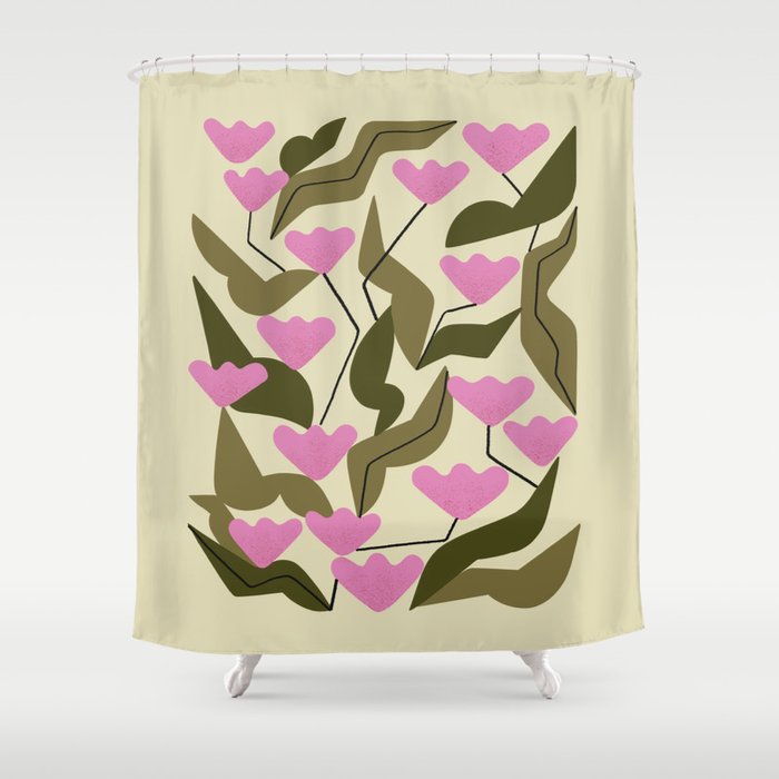 Tulips In Pink Shower Curtain Gallery Image 1