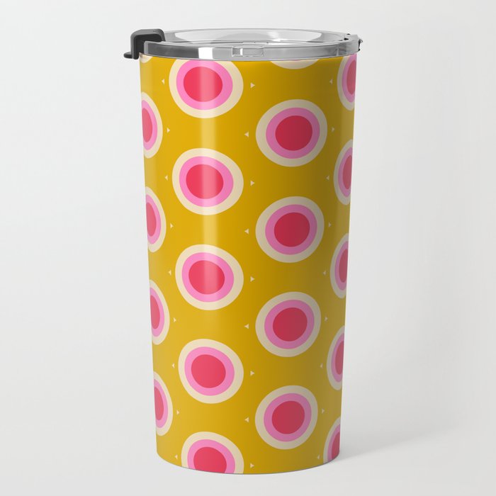 Geometric Mid century Modern Yellow Abstract Travel Mug Gallery Image 3