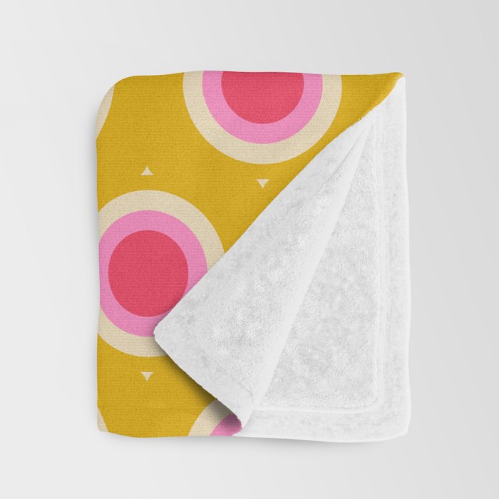 Geometric Mid century Modern Yellow Abstract Throw Blanket Gallery Image 3