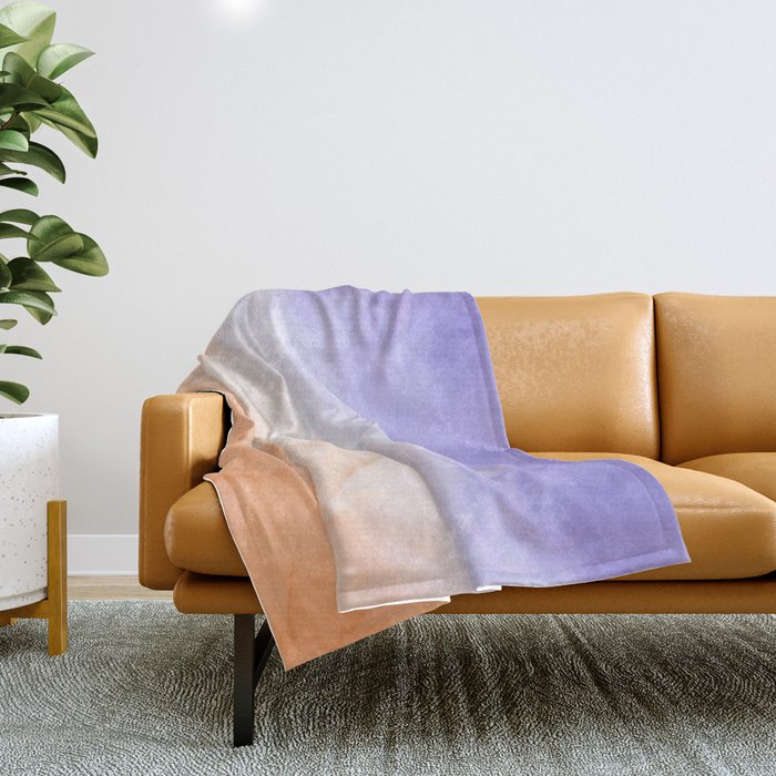 Tie dye lilac peach A Throw Blanket Gallery Image 1