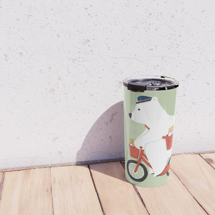 Polar bear postal express Travel Mug Gallery Image 4