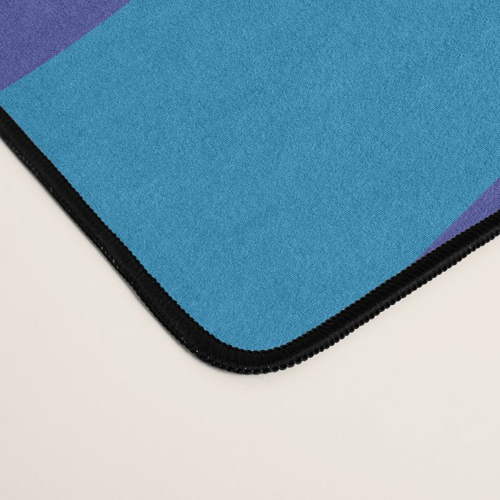 Wavy Loops Retro Contemporary Pop Pattern in Bold Blue Desk Mat Gallery Image 4