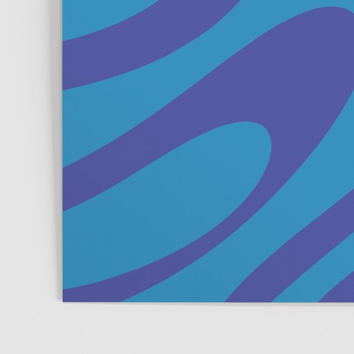 Wavy Loops Retro Contemporary Pop Pattern in Bold Blue Poster Gallery Image 3