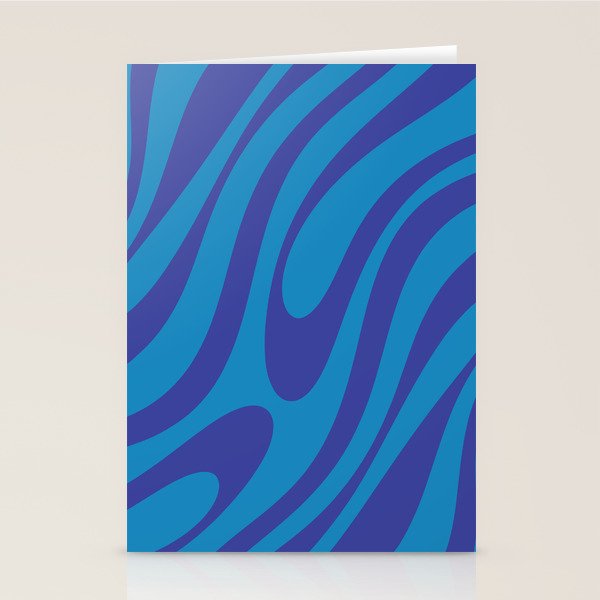 Wavy Loops Retro Contemporary Pop Pattern in Bold Blue Stationery Card Gallery Image 2