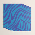 Wavy Loops Retro Contemporary Pop Pattern in Bold Blue Wrapping Paper Gallery Image 3