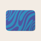 Wavy Loops Retro Contemporary Pop Pattern in Bold Blue Bath Mat Gallery Image 1