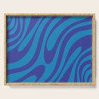 Wavy Loops Retro Contemporary Pop Pattern in Bold Blue Serving Tray Gallery Image 1