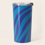 Wavy Loops Retro Contemporary Pop Pattern in Bold Blue Travel Mug Gallery Image 2