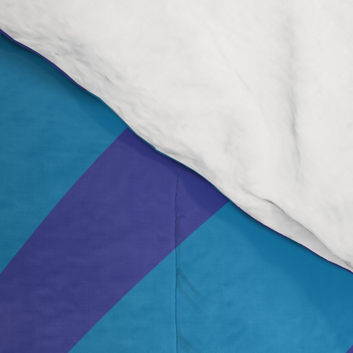 Wavy Loops Retro Contemporary Pop Pattern in Bold Blue Comforter Gallery Image 4