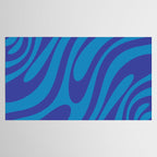Wavy Loops Retro Contemporary Pop Pattern in Bold Blue Tablecloth Gallery Image 2