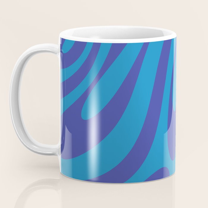 Wavy Loops Retro Contemporary Pop Pattern in Bold Blue Coffee Mug Gallery Image 3