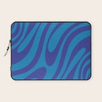 Wavy Loops Retro Contemporary Pop Pattern in Bold Blue Laptop Sleeve Gallery Image 1