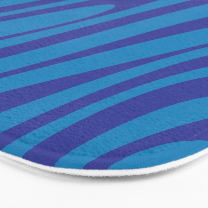 Wavy Loops Retro Contemporary Pop Pattern in Bold Blue Bath Mat Gallery Image 3
