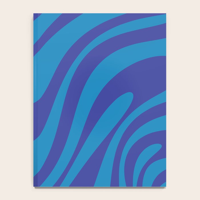 Wavy Loops Retro Contemporary Pop Pattern in Bold Blue Notebook Gallery Image 4