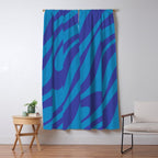 Wavy Loops Retro Contemporary Pop Pattern in Bold Blue Window Curtain Gallery Image 5