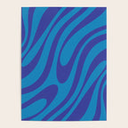 Wavy Loops Retro Contemporary Pop Pattern in Bold Blue Poster Gallery Image 4