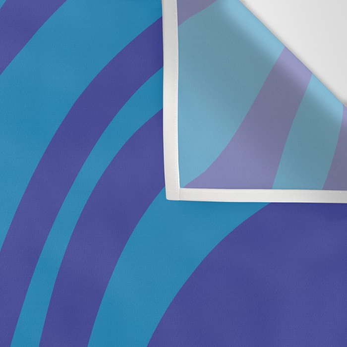 Wavy Loops Retro Contemporary Pop Pattern in Bold Blue Wall Tapestry Gallery Image 3