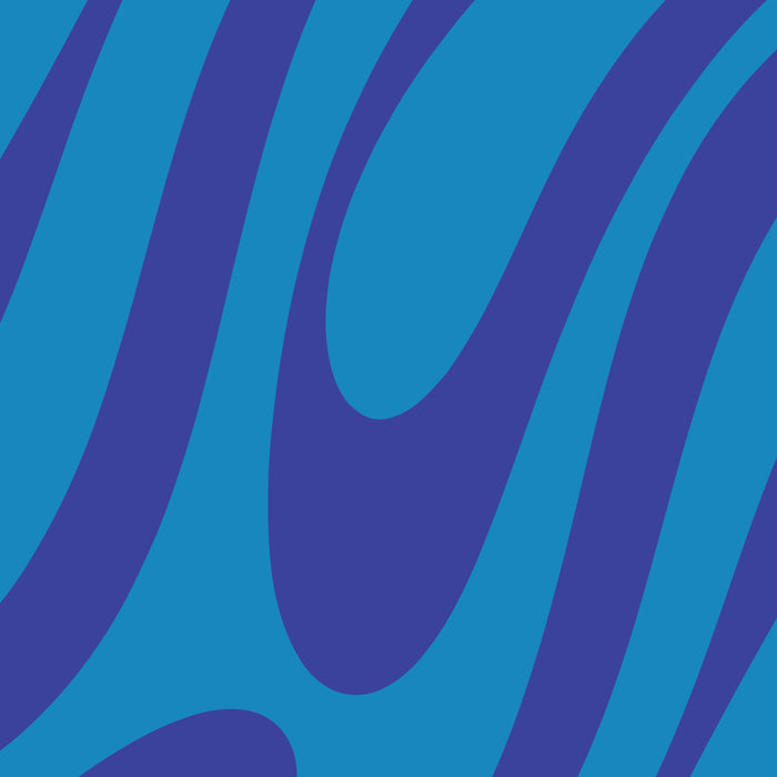 Wavy Loops Retro Contemporary Pop Pattern in Bold Blue Coffee Mug Gallery Image 2