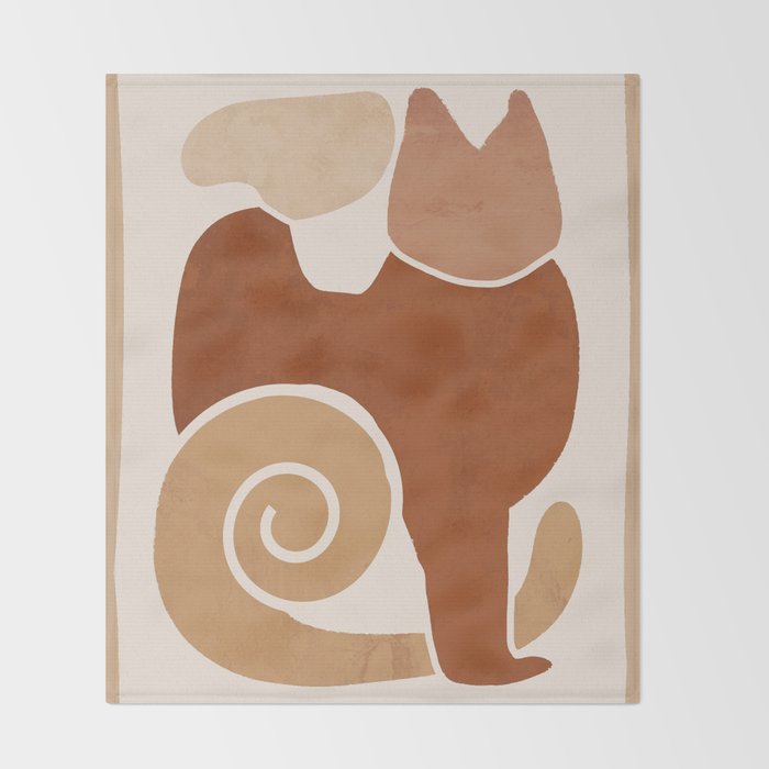 Modern Abstract Art Cat 3 Throw Blanket Gallery Image 2