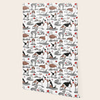 Woof endless love // white background red hearts continuous lined pair of dog breeds Wallpaper Gallery Image 2