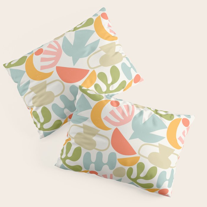 Colorful abstract nature organic shape pattern  Pillow Sham Gallery Image 1