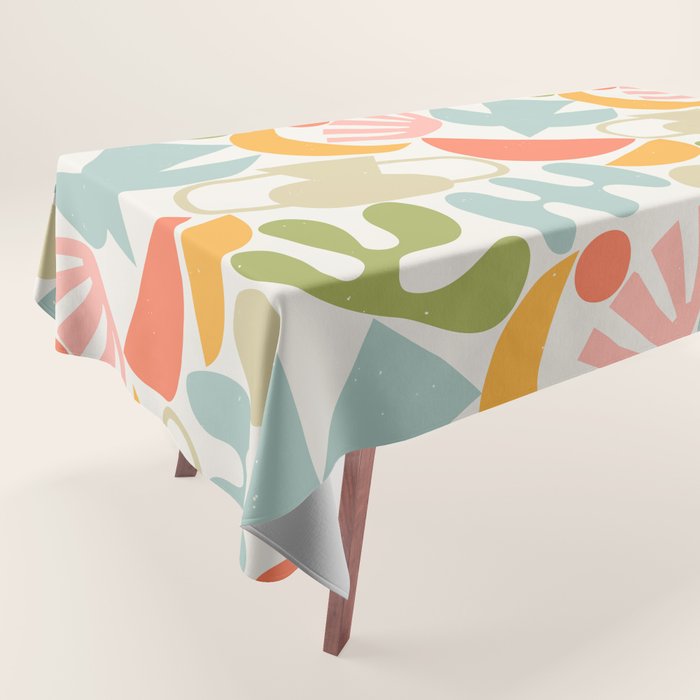 Colorful abstract nature organic shape pattern  Tablecloth Gallery Image 1