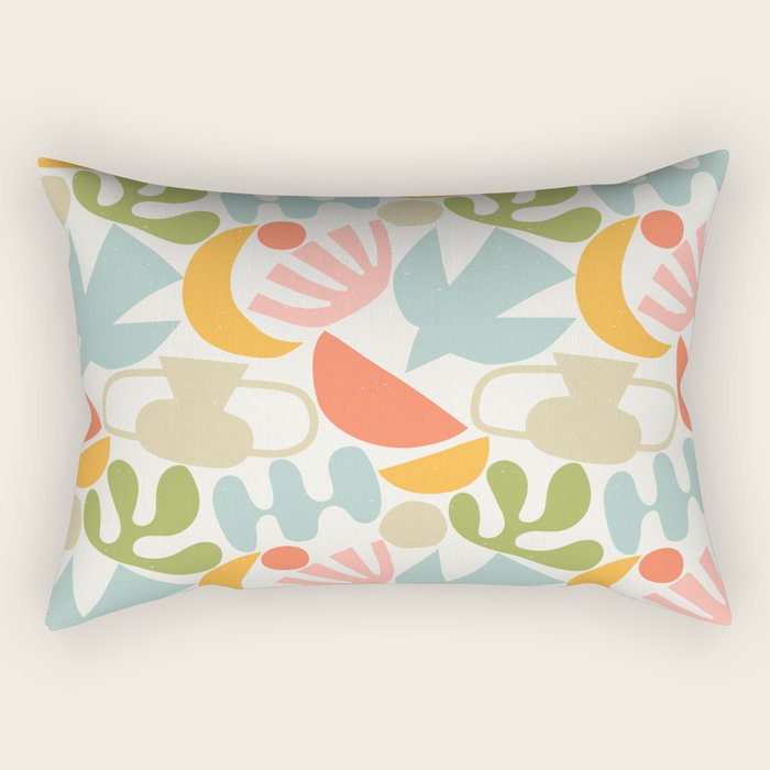 Colorful abstract nature organic shape pattern  Rectangular Pillow Gallery Image 2