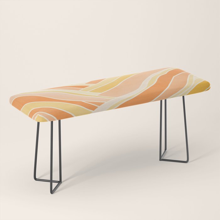 Golden Mountain Sunset / Abstract Landscape Bench Gallery Image 1