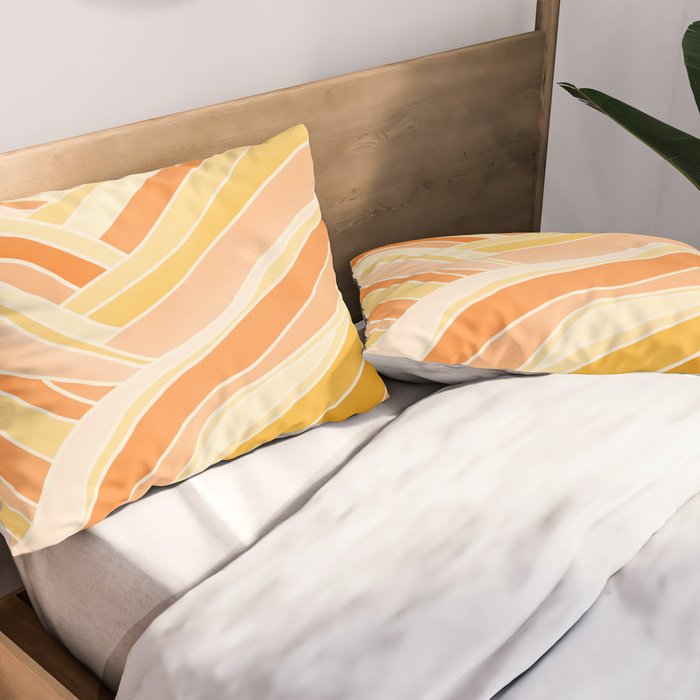 Golden Mountain Sunset / Abstract Landscape Pillow Sham Gallery Image 2