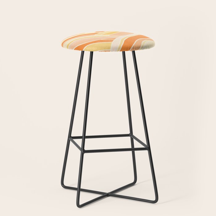 Golden Mountain Sunset / Abstract Landscape Stool Gallery Image 1