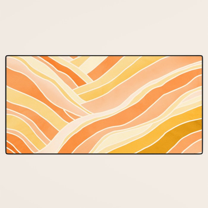 Golden Mountain Sunset / Abstract Landscape Desk Mat Gallery Image 3