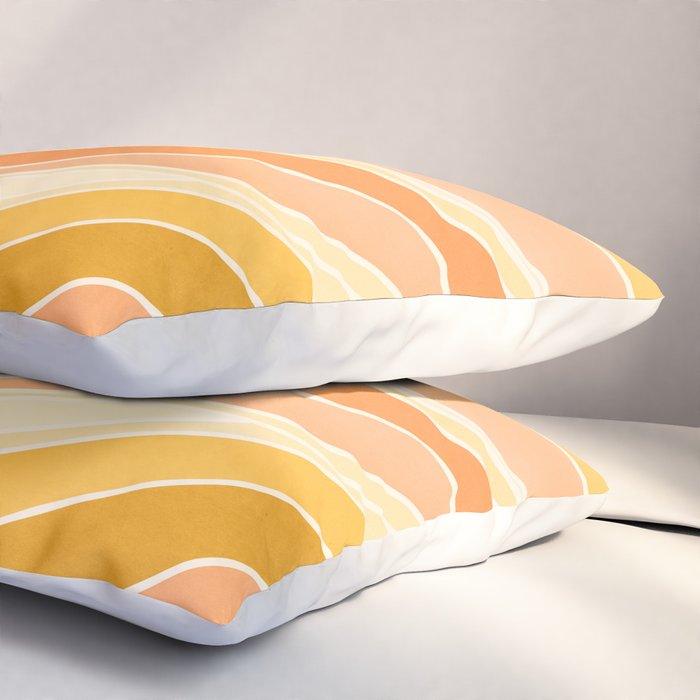 Golden Mountain Sunset / Abstract Landscape Pillow Sham Gallery Image 3
