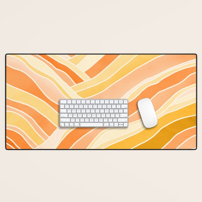 Golden Mountain Sunset / Abstract Landscape Desk Mat Gallery Image 1