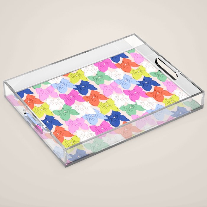 Rainbow bows Acrylic Tray Gallery Image 1
