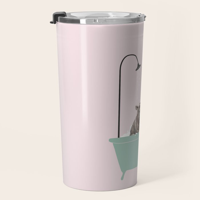 Hippo Enjoying Bubble Bath Travel Mug Gallery Image 3