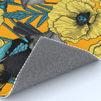Fairy wren and poppies in yellow Rug Gallery Image 4
