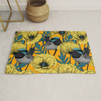 Fairy wren and poppies in yellow Rug Gallery Image 1
