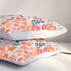 Ditsy Florals, Pink, Orange, Teal, Navy Pillow Sham Gallery Image 3