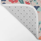 Ditsy Florals, Pink, Orange, Teal, Navy Bath Mat Gallery Image 2