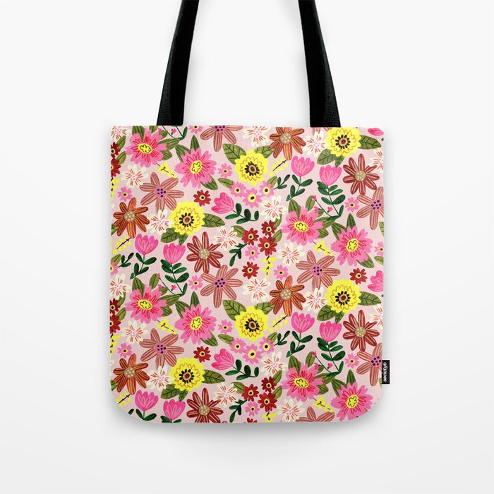 Spring flower pattern Tote Bag Gallery Image 1