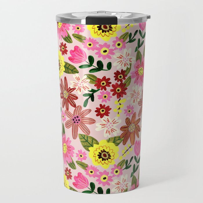 Spring flower pattern Travel Mug Gallery Image 1