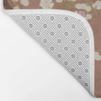 Vintage chinoiserie birds and japanese blossom trees on terracotta Bath Mat Gallery Image 2