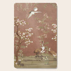 Vintage chinoiserie birds and japanese blossom trees on terracotta Cutting Board Gallery Image 1